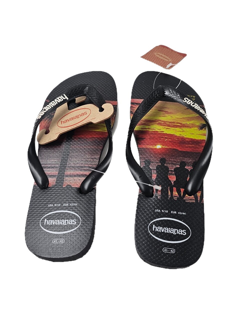 NWT Havaianas Hype Sunset Silhouette Beach Flip Flops Men's Size 9/10 Beachwear!